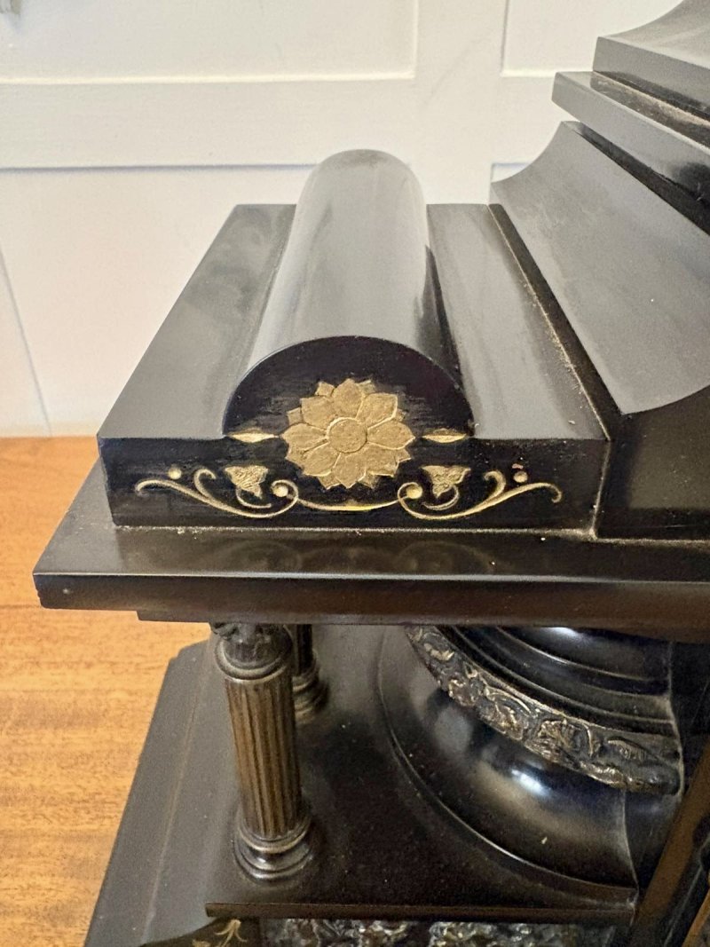 Antique Exceptional Large Victorian Marble Mantel Clock by Philippes Paris – 8 Day Movement - Image 12